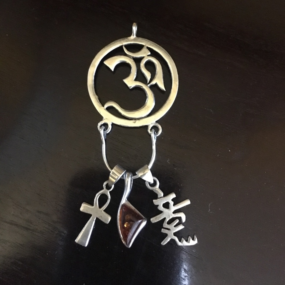 Sterling Silver Ohm Pendant