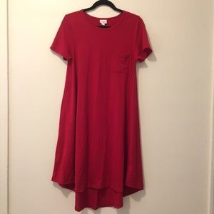 LuLaRoe Bold Red Carly Dress