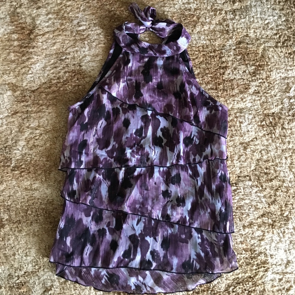 Like New Ruffle Purple Top