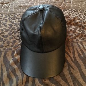 Faux leather hat