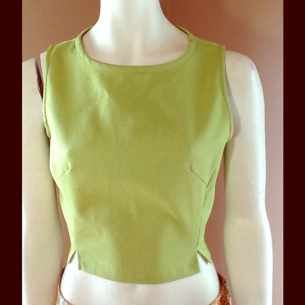 Vintage poly green crop top!