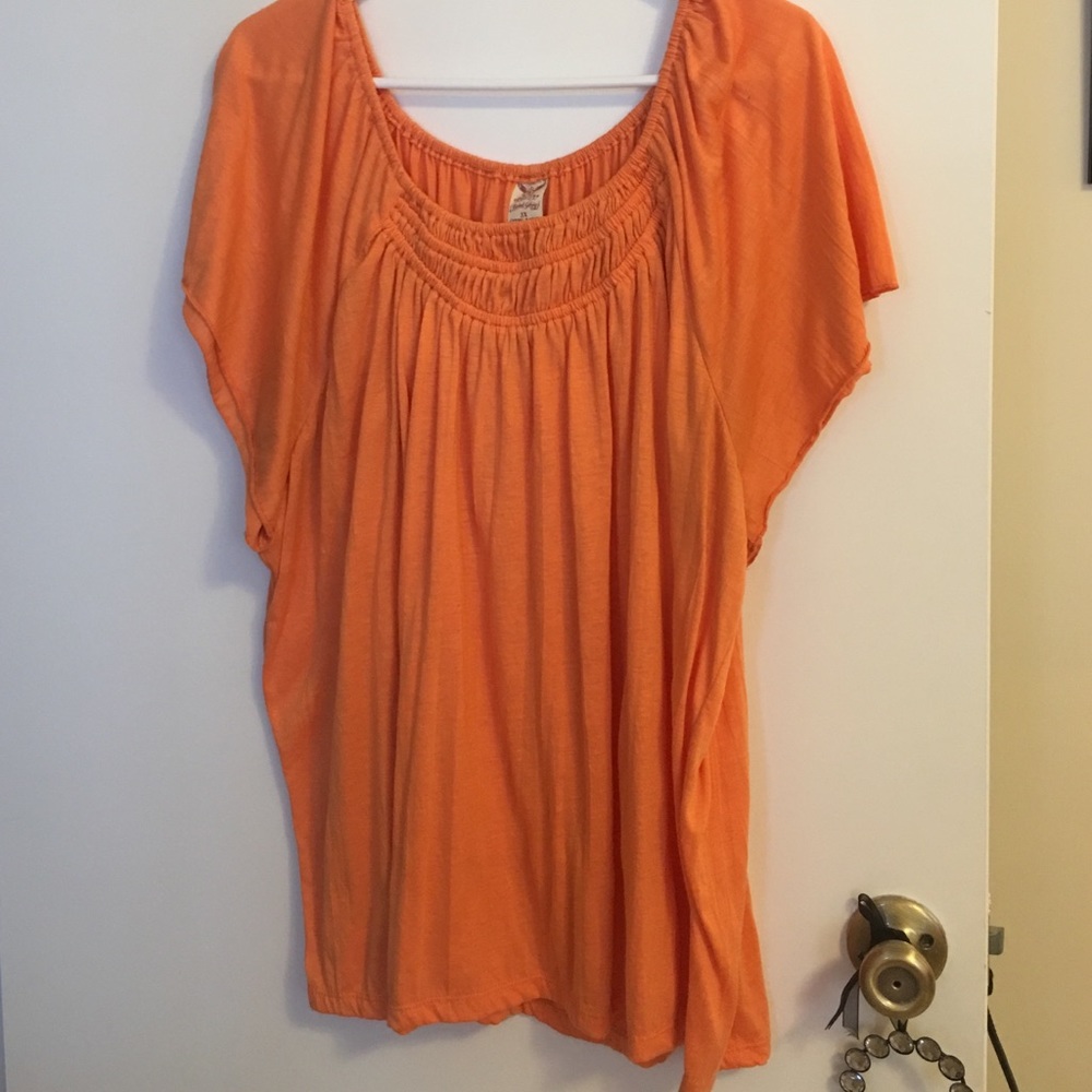 Orange Crinkled Shirt 3X