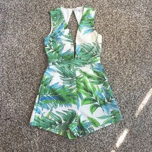 Adorable blue and green tropical romper