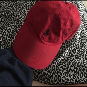 Red polo hat