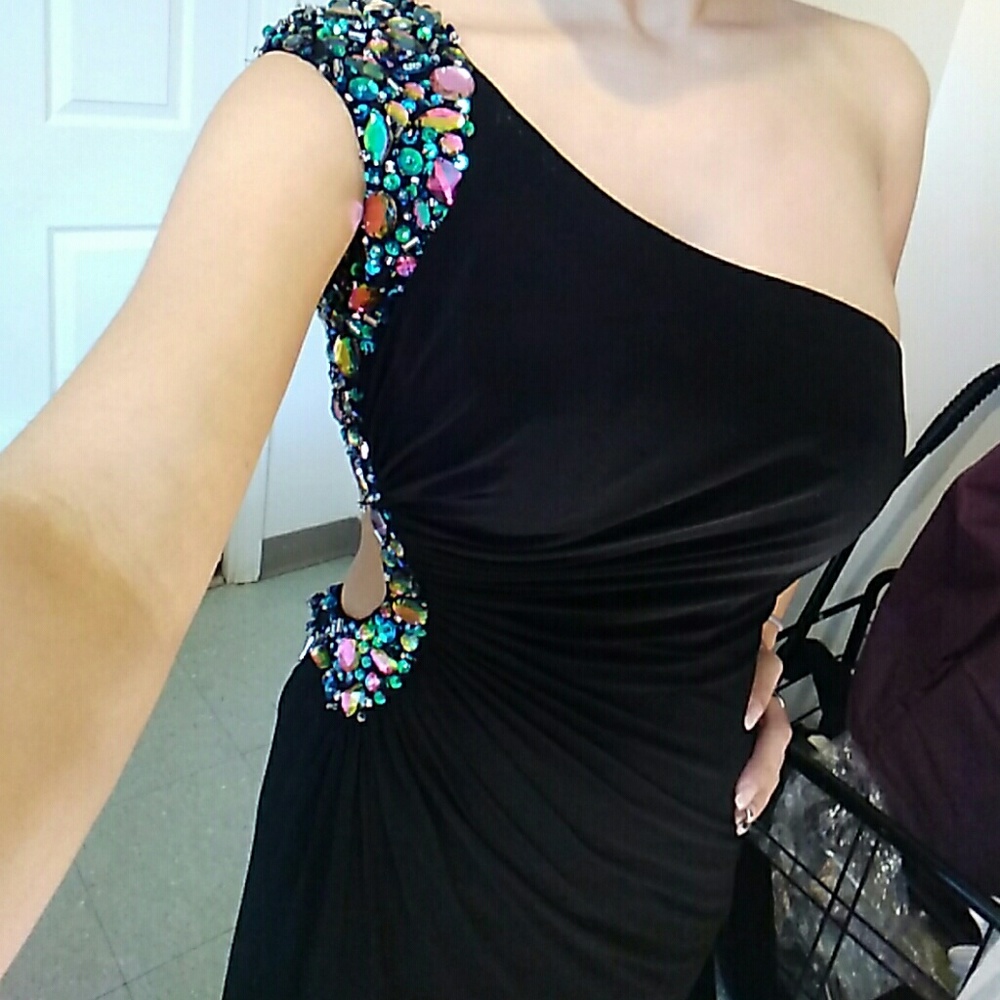 Simple sexy black gown