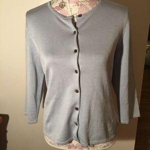 The Limited smoky blue  silk cardigan sweater.