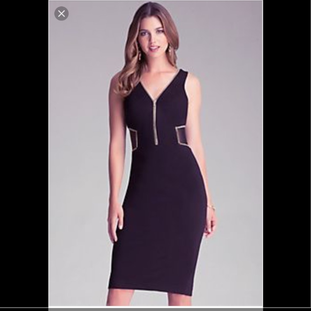 Bebe double zipper trim dress