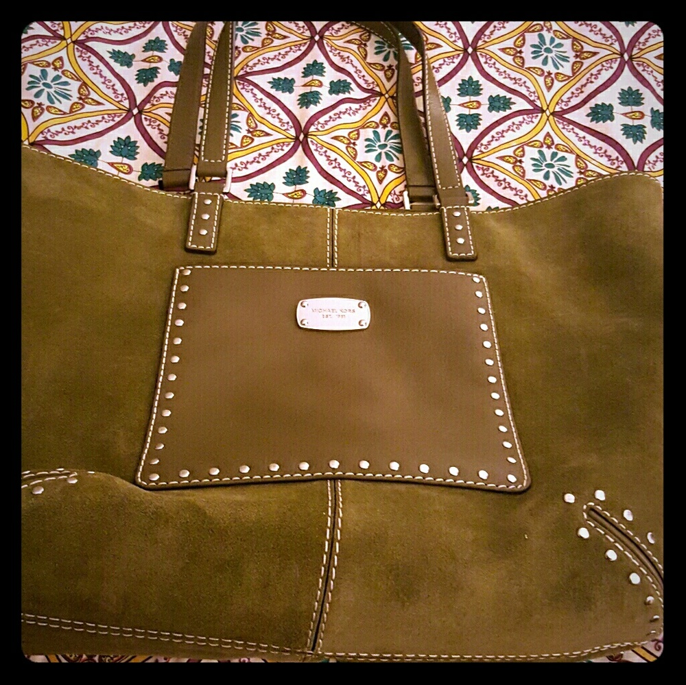 Michael kors Large Astor Suede Olive Green