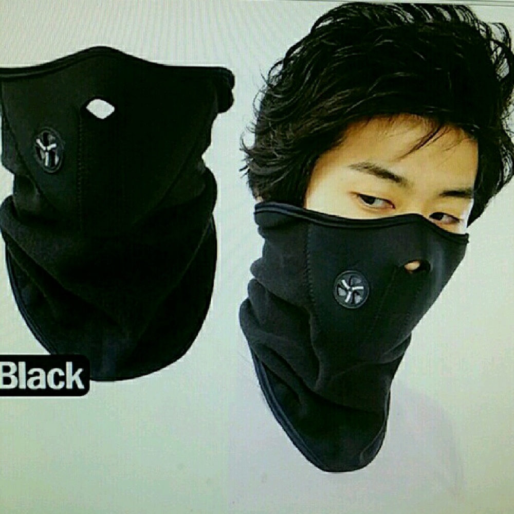 Face mask ski skull skate walk jog red blue or blk