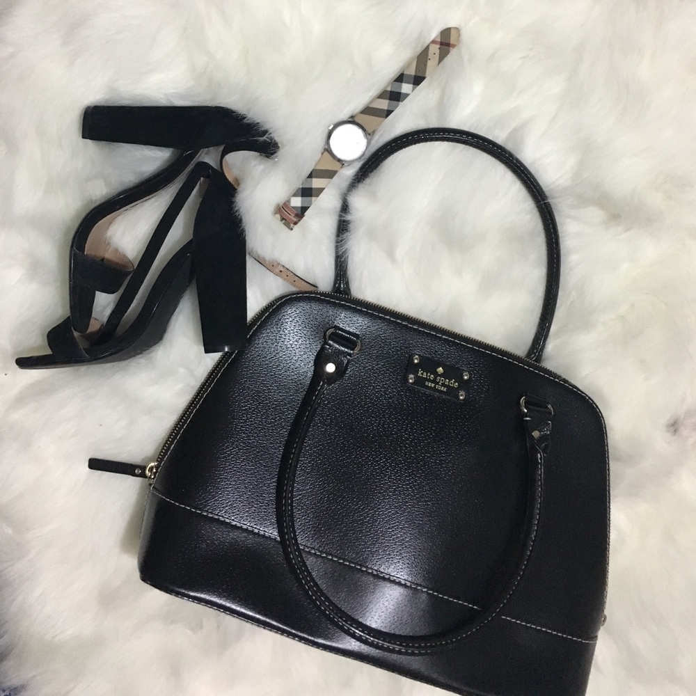 Kate Spade black leather shoulder bag