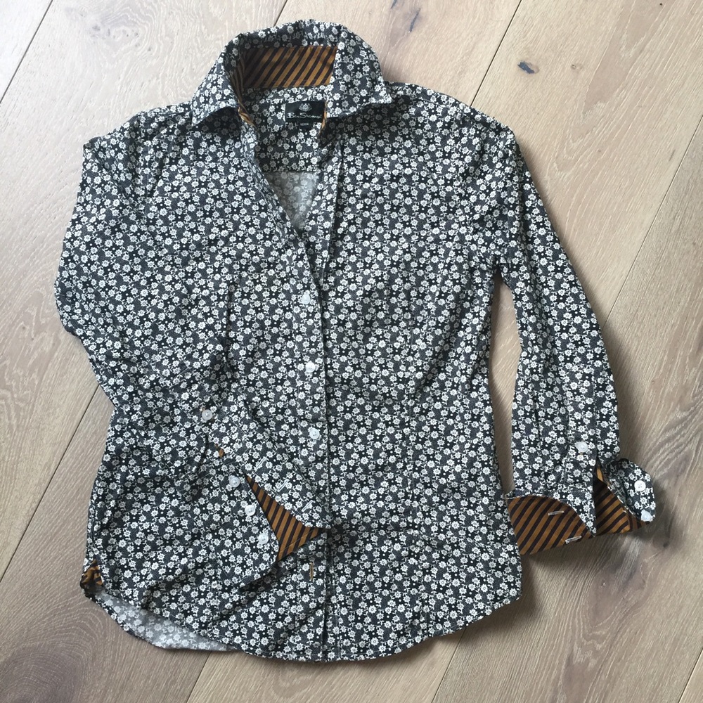 Ben Sherman floral shirt contrast cuff and collar
