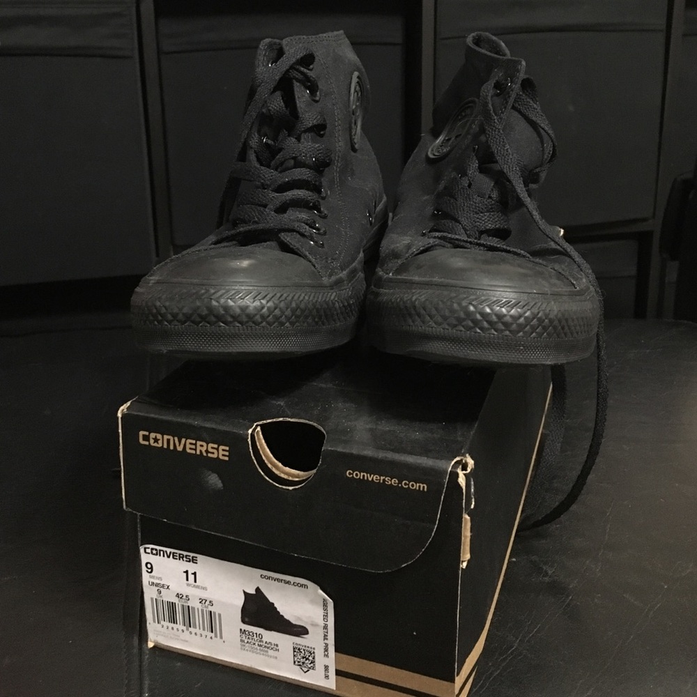 Converse all-star all black size 9.0
