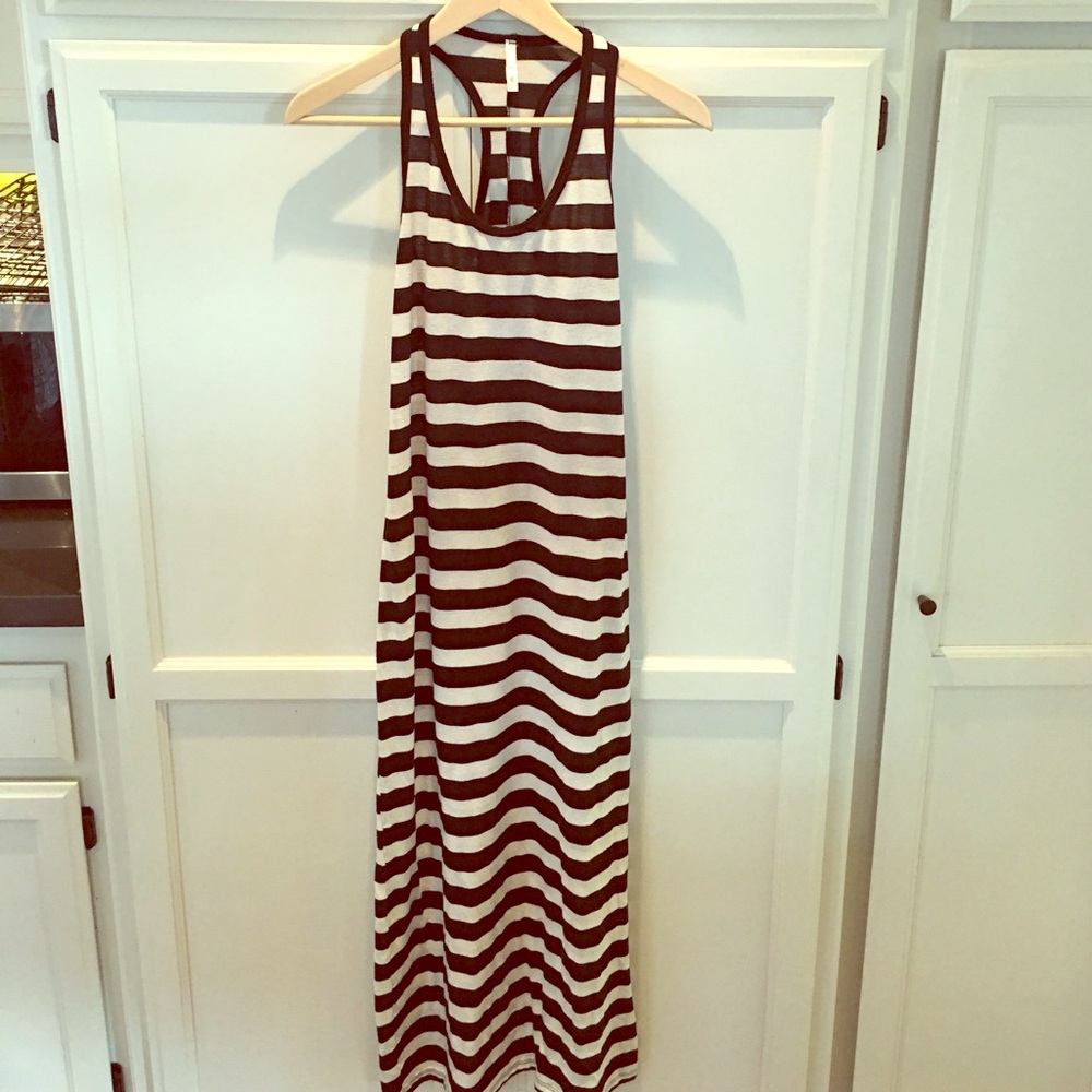 Black and off-white striped maxi