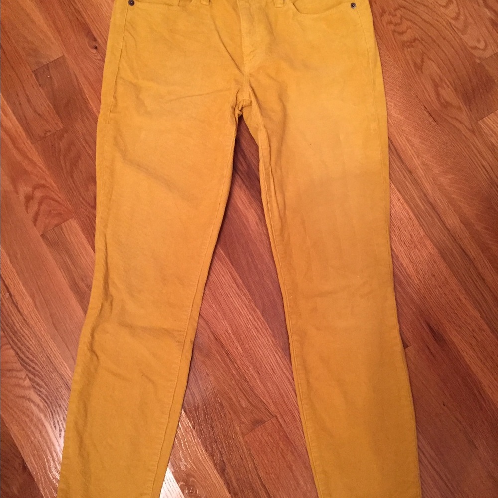 J. Crew yellow "toothpick" cords