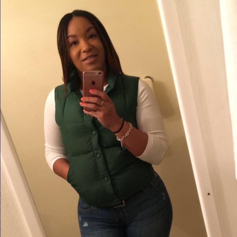 Lands' End Green puff vest
