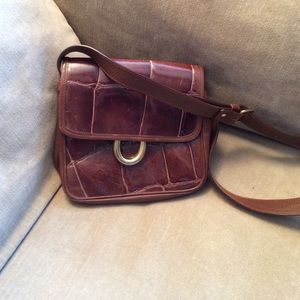 Cross body bag all leather Italian made mini