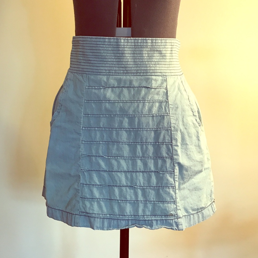 High Waisted Skirt Dusty Blue