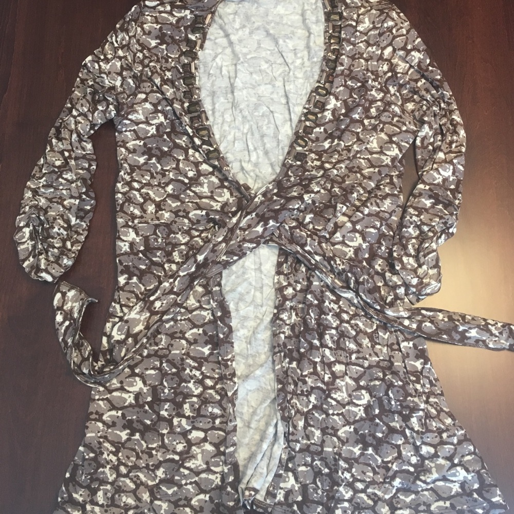 CAbi patterned tie Cardigan