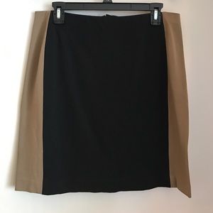 Tan and Black color block skirt