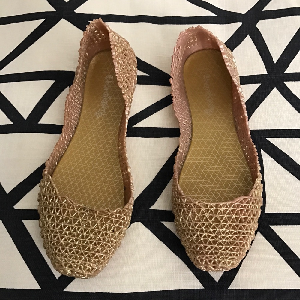 Gold slip on flats size 9