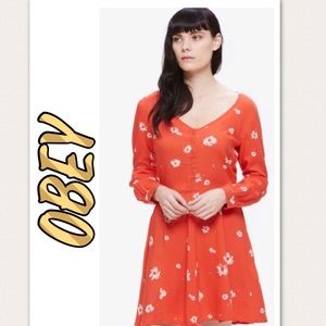 Obey-Tyler-Long-Sleeve-Dress-Red