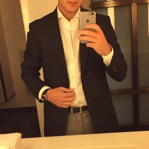 Burberry Blazer Navy 2 Button Wool/Silk