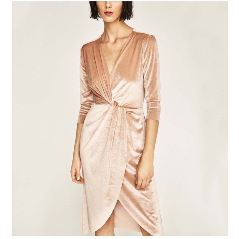 Zara velvet wrap dress