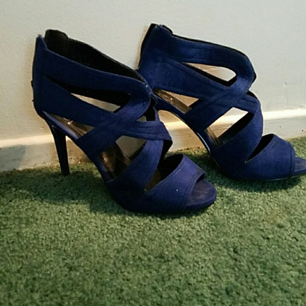 Royal Blue Velvet Heels
