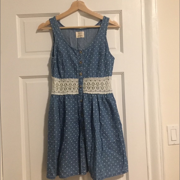 Pins & Needles Polka Dot Denim Dress - Picture 1 of 4