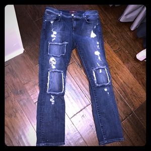 7 For All Mankind Distressed Blue Jeans