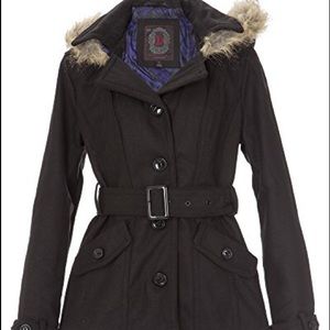 Dollhouse Faux Fur Hooded Wool Coat