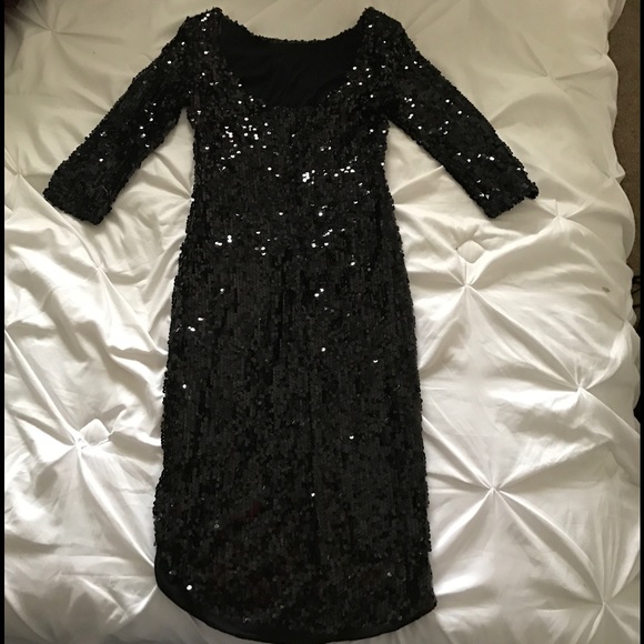 Foreign Exchange Black Sequined Cocktail Dress - Picture 3 of 4