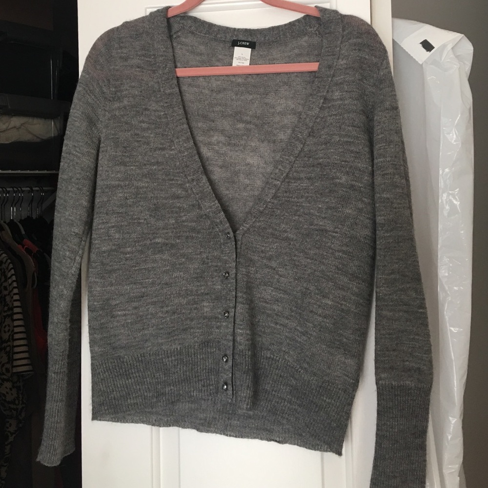 J Crew grey cardigan