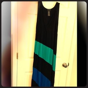 Black Striped Maxi Large Dress