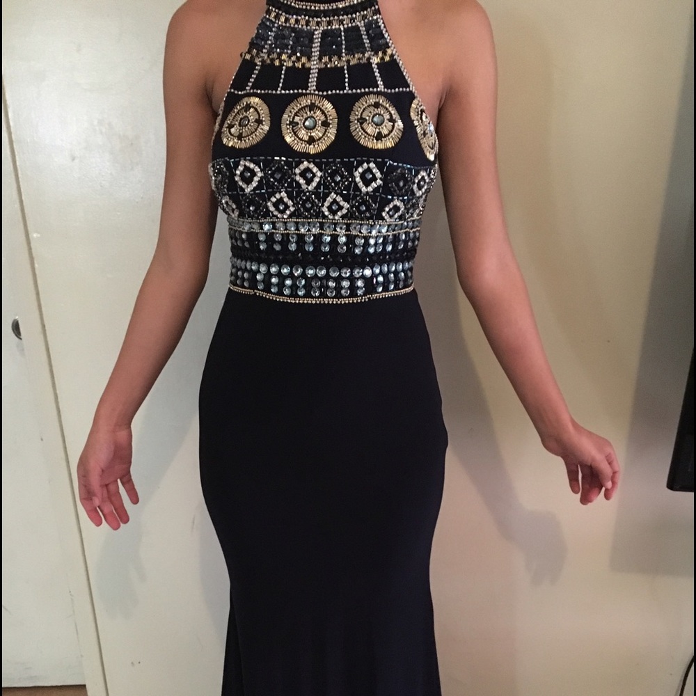 Navy blue prom dress