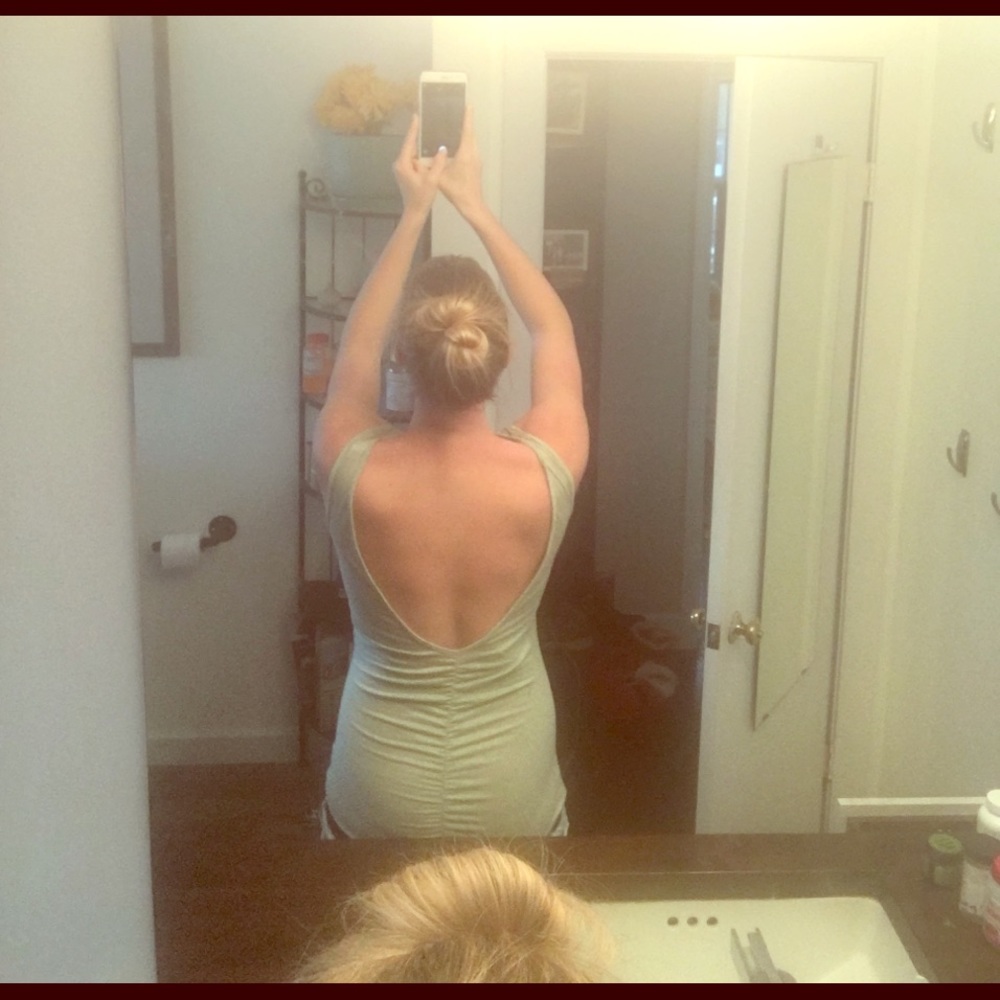 Mint green longline backless tank