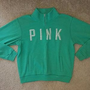 Victoria's Secret PINK Sea Foam Green Half Zip
