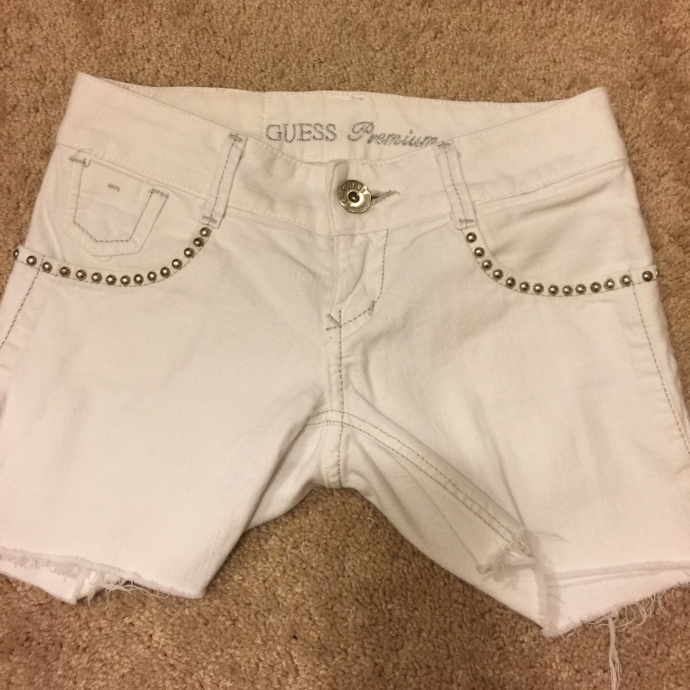 Guess lady white shorts jeans