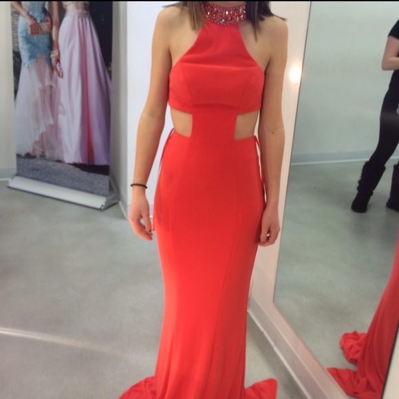 Faviana Dresses Faviana Papaya Prom Gown Poshmark