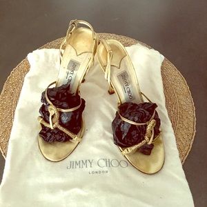 Jimmy Choo Vintage gold sandals size 37.5