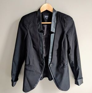 Black Leather Trim Blazer from Only