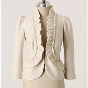 Anthropologie ruffled jacket blazer