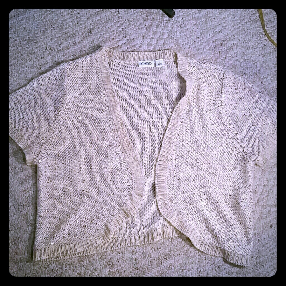 Short sleeve sweater jacket