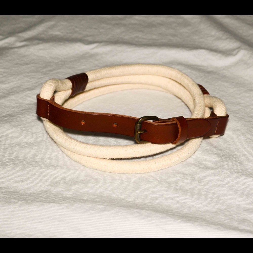 Athleta Nautical Rope and Leather Belt
