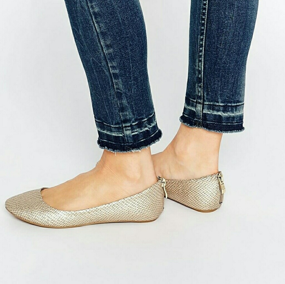 Glittering Gold Flats