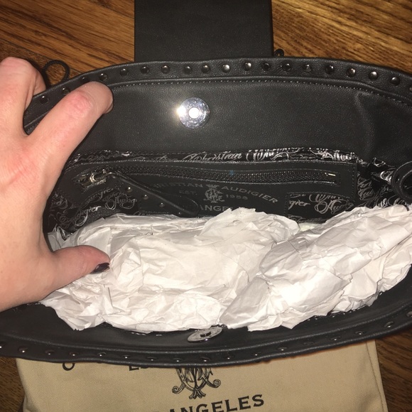 LIKE NEW black CHRISTIAN AUDIGIER clutch w/metal!! - Picture 3 of 4