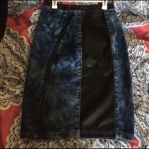 Jean and leather shirt