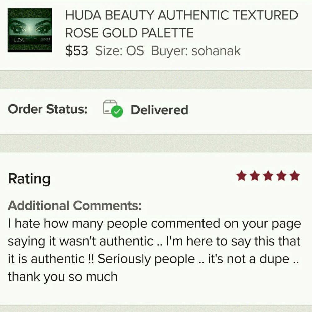 HUDA BEAUTY AUTHENTIC ROSE GOLD PALETTE