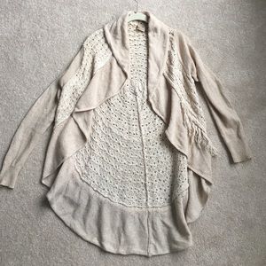 Anthropologie Knitted & Knotted Fringed Cardigan