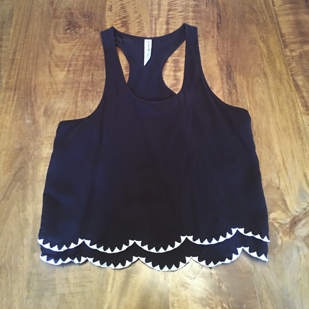 A casual black crop top